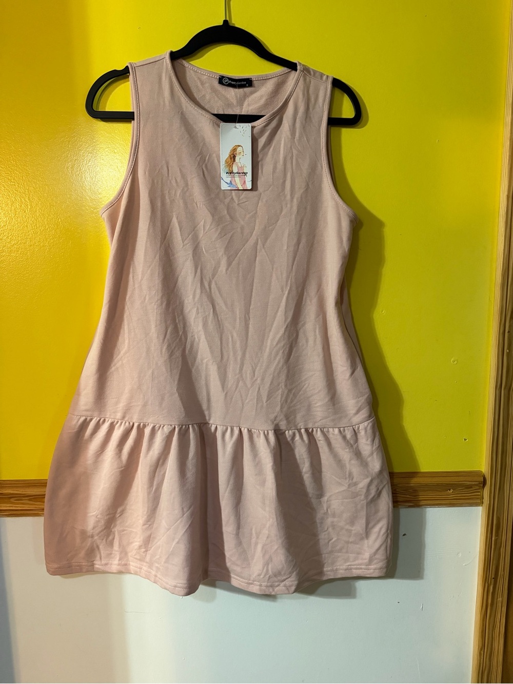 Sleeveless Pink Peplum Mini Dress